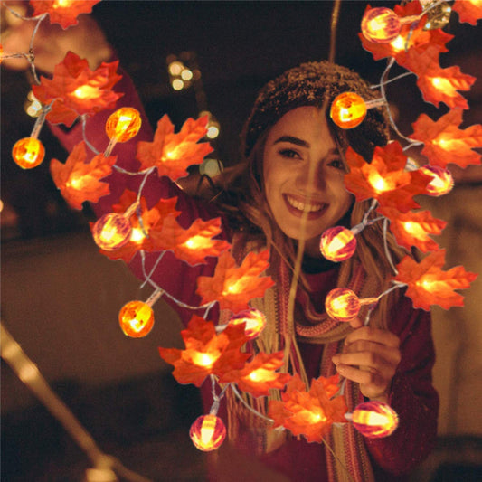 Festive Maple Pumpkin Lights