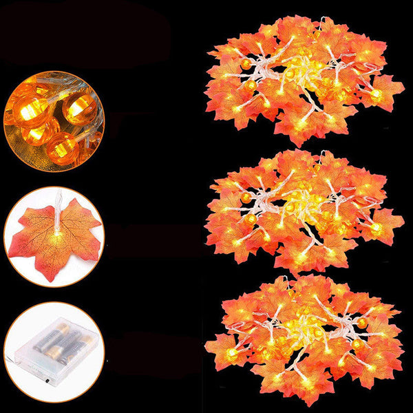 Festive Maple Pumpkin Lights