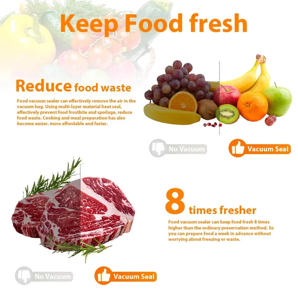 Vacuum Sealer Packaging Machine Food Vacuum Sealer With Free 10pcs Vacuum bags Household Vacuum Food